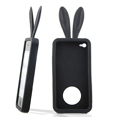 Capa de Silicone para iPhone 4/4S Coelho - Branca